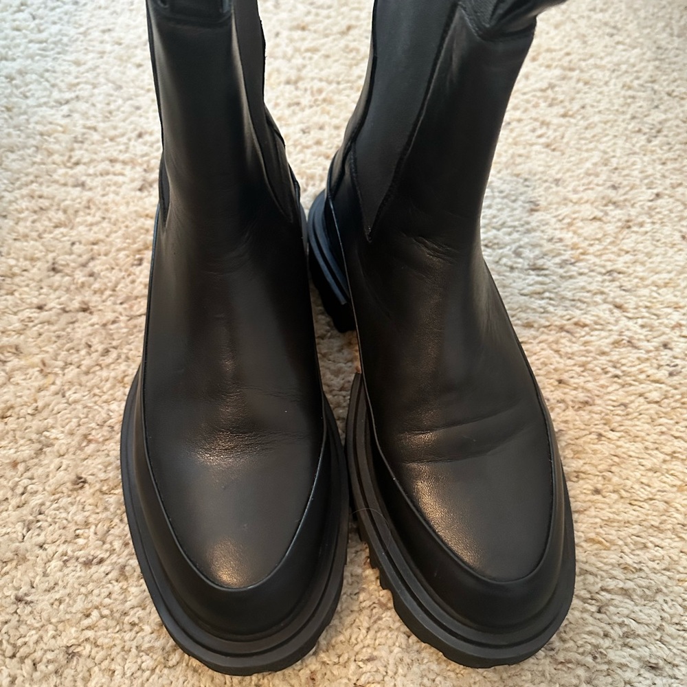 Black All Saints Chelsea Lug Sole Boots